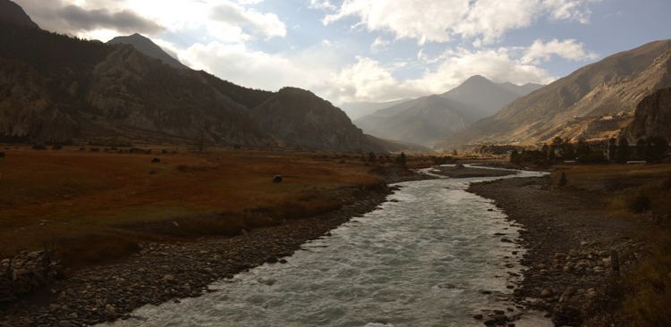 In Manang Marsyandi river from Tilicho lake. 