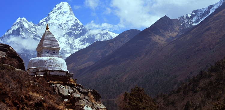 Mt. Amadablam view from Pangboche. 