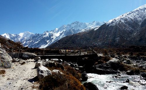 Langtang River & Langtang Himalayan Range. 