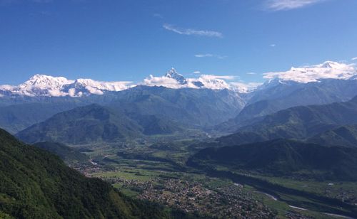 Annapurna Himalayan view from Sarangkot. 