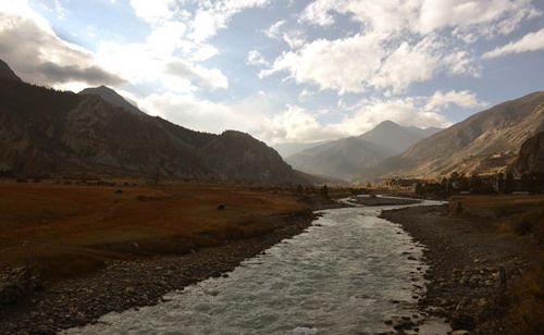 In Manang Marsyandi river from Tilicho lake. 