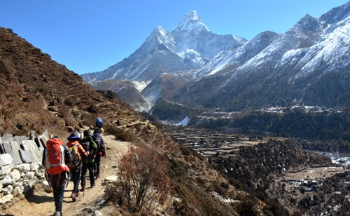 Sur le chemain du trek camp de base de l'Everest. 