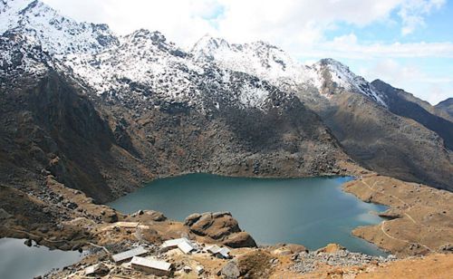 Le lac Gosaikunda (4660m).