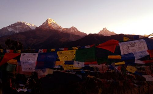 Depuis Poon Hill sur le massif des Annapurnas